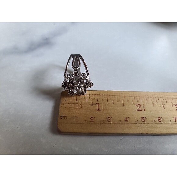 18KTHGE Rhinestone Cocktail Ring Vintage, READ, FAIR CONDITION, Size US  8 - Picture 7 of 10